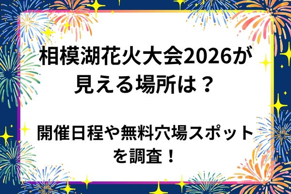 相模湖花火　2026　見える場所